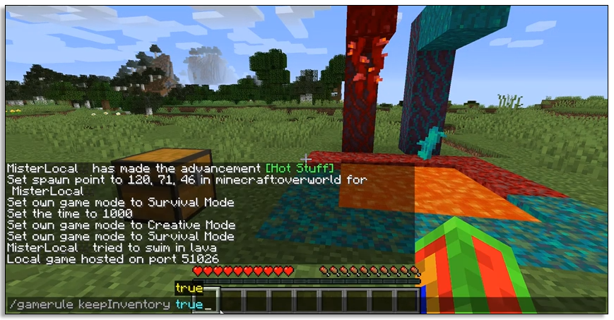 How to keep Minecraft Inventory Command