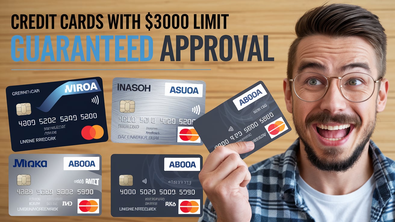 Top 5 Credit Cards with $3000 Limit Guaranteed Approval