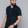 Men Navy Blue Slim Fit Opaque Casual Shirt